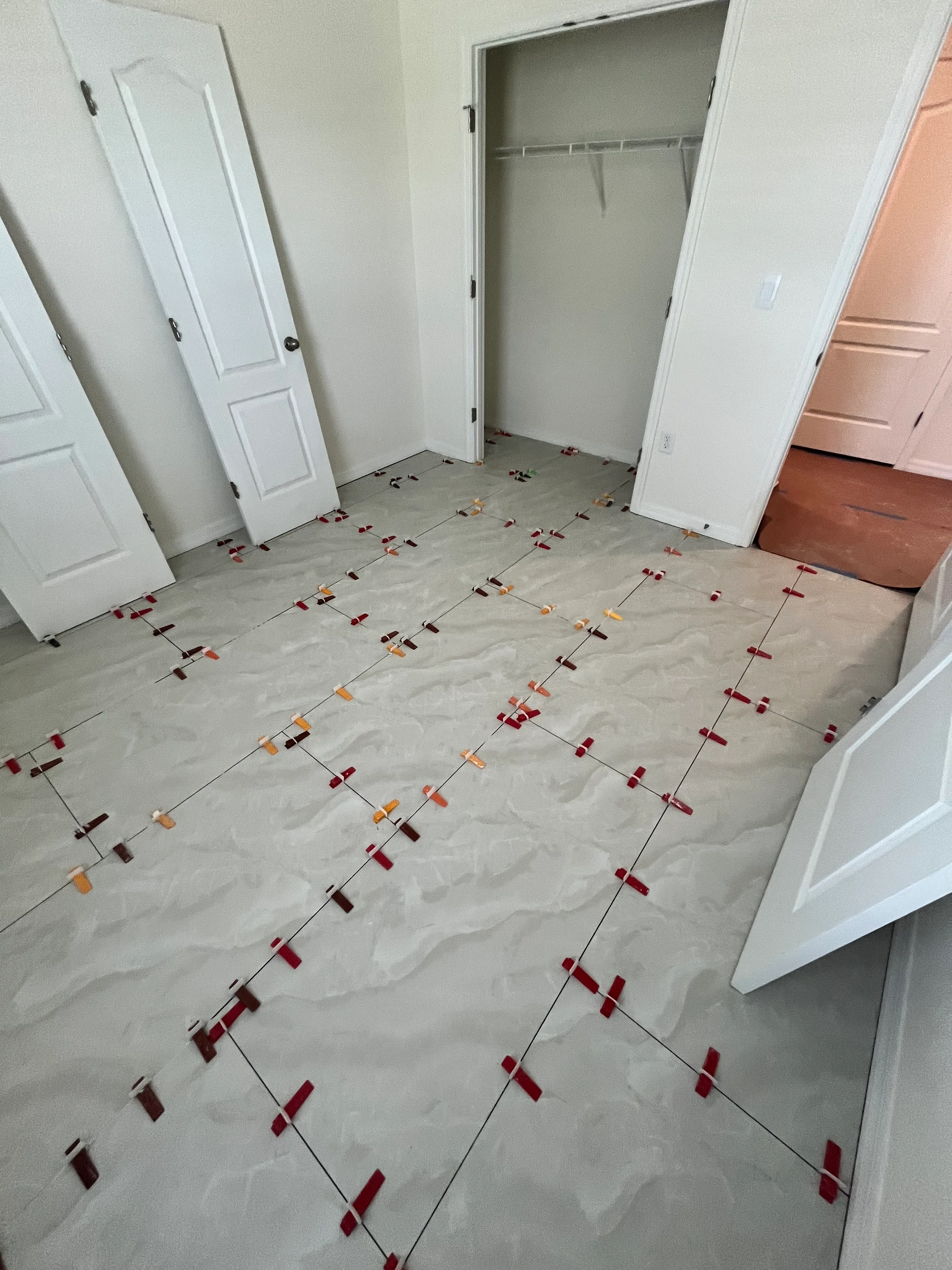 Bedroom 2 tile flooring installation in progress, Wind Meadows South, Bartow, FL