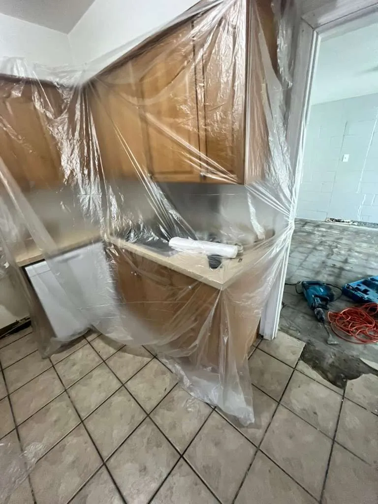 Kitchen before lvp flooring installation in East Lake Morton, Lakeland, FL