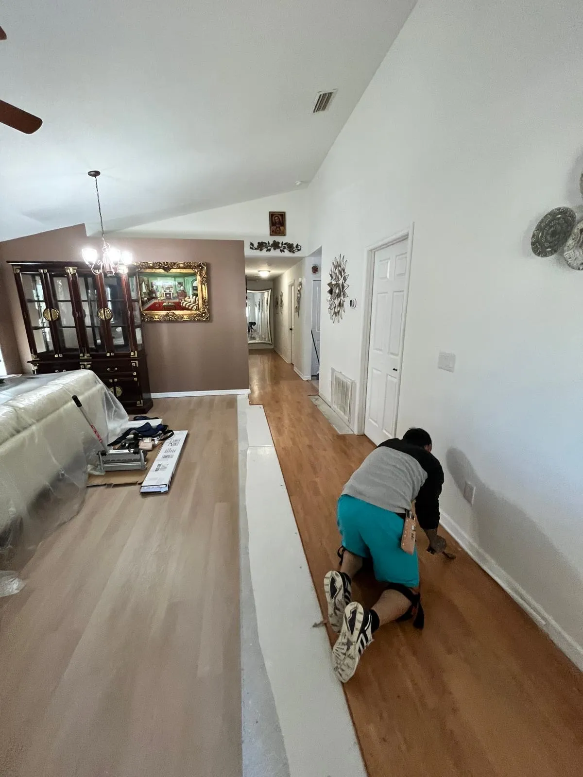 LVP flooring installation in progress in Lake Hunter Terrace, Lakeland, FL