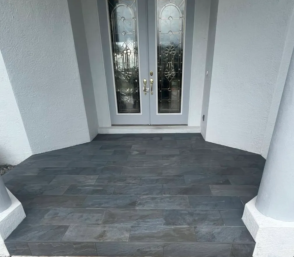 Entryway after tile installation in Huntington Hills, Lakeland, FL