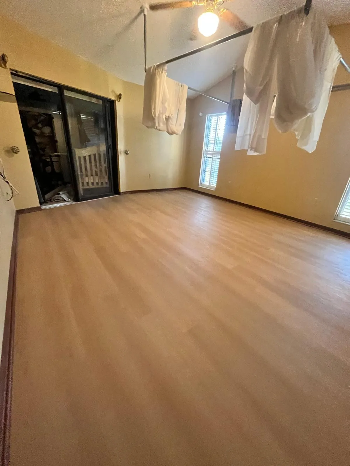 Bedroom after LVP flooring installation in Deer Brooke South, Lakeland, FL