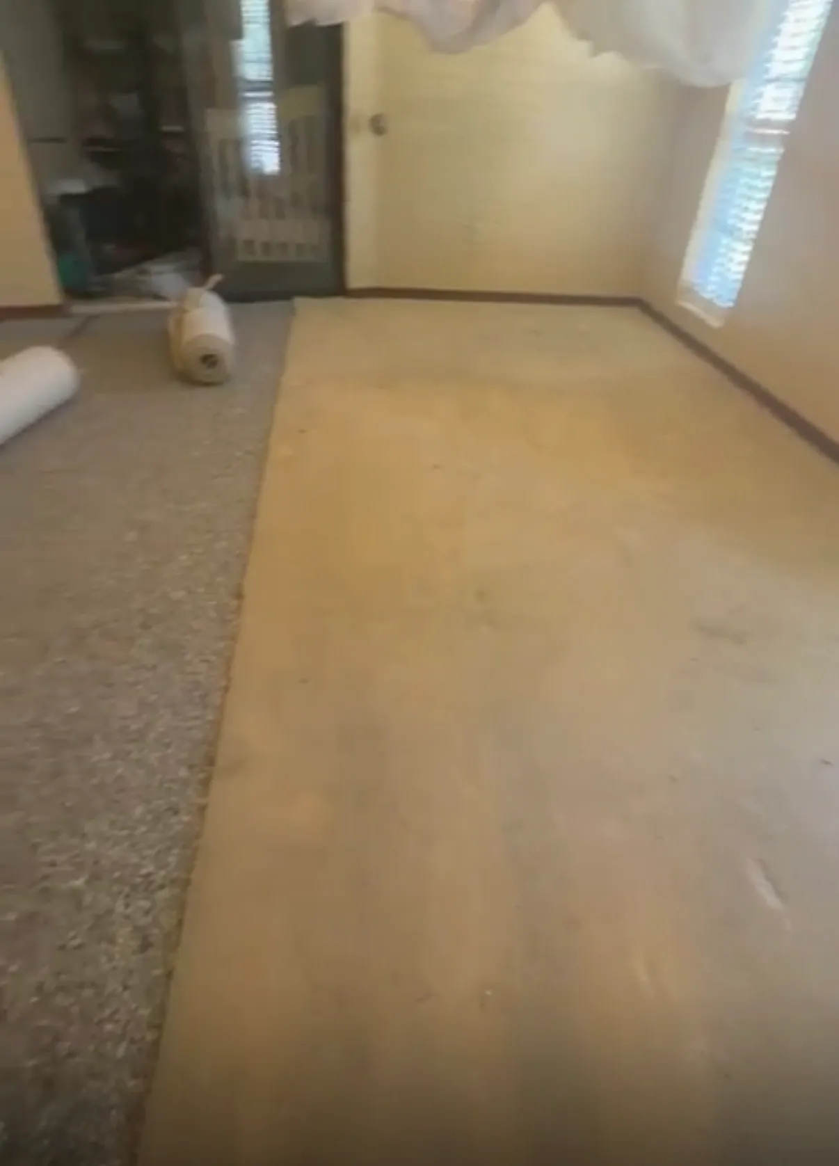Bedroom before LVP flooring installation in Deer Brooke South, Lakeland, FL
