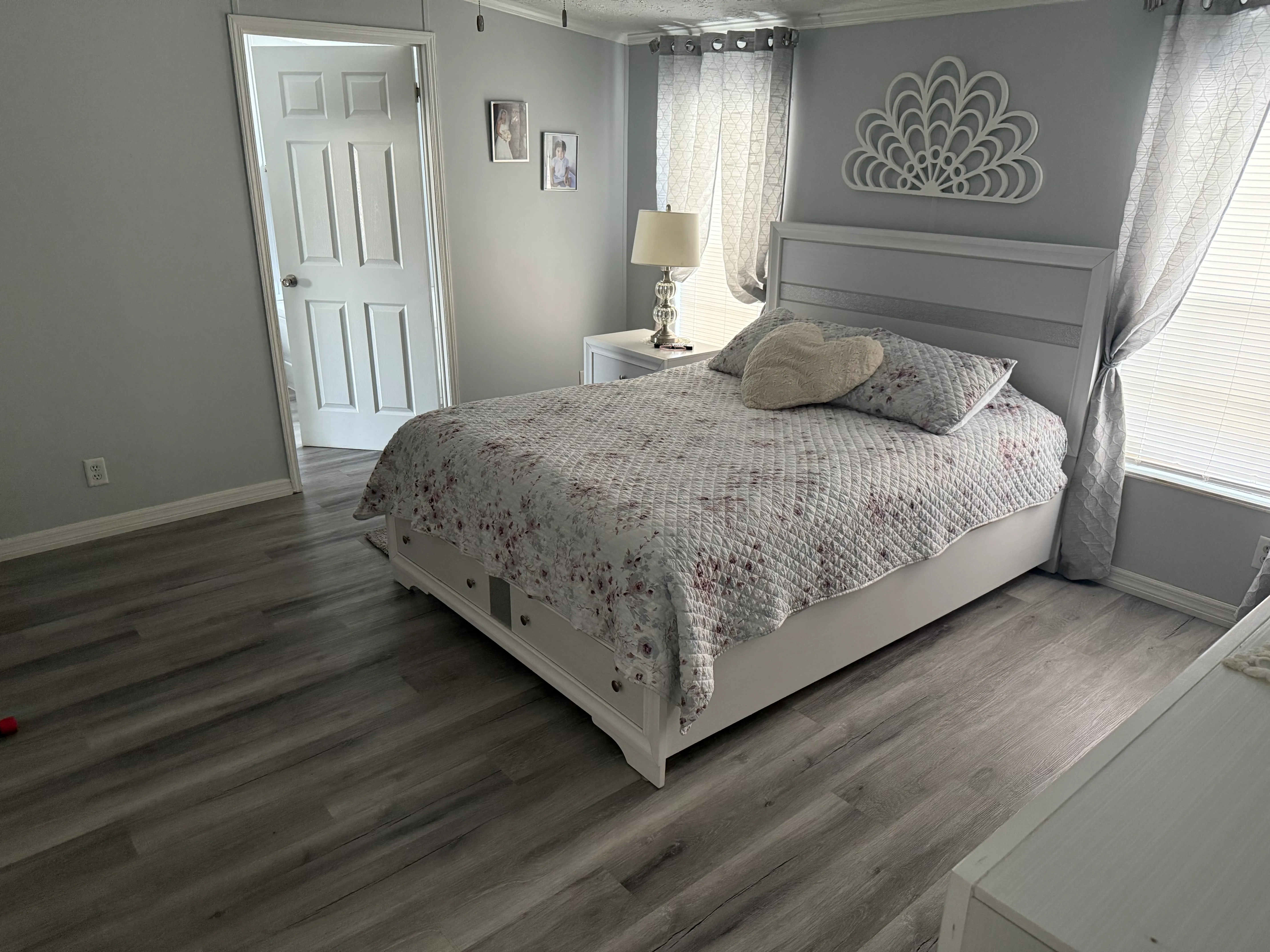 Master room after lvp flooring installation in Parkwood Estates, Plant City, FL