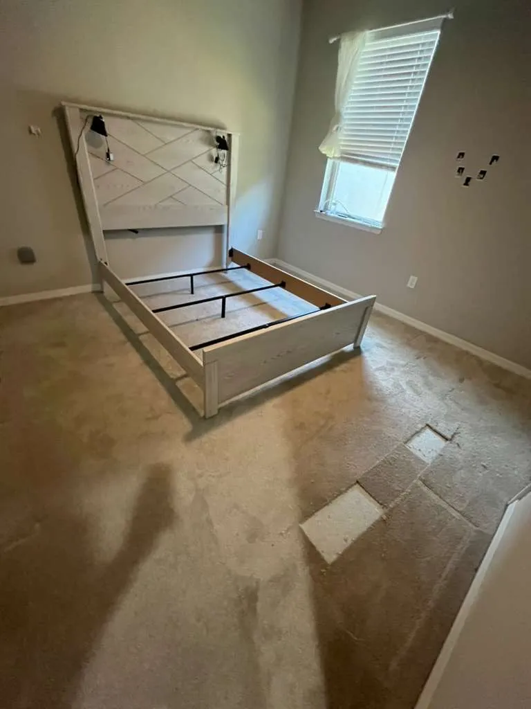 Bedroom 2 before LVP flooring installation in Fountain Park, Polk City, FL