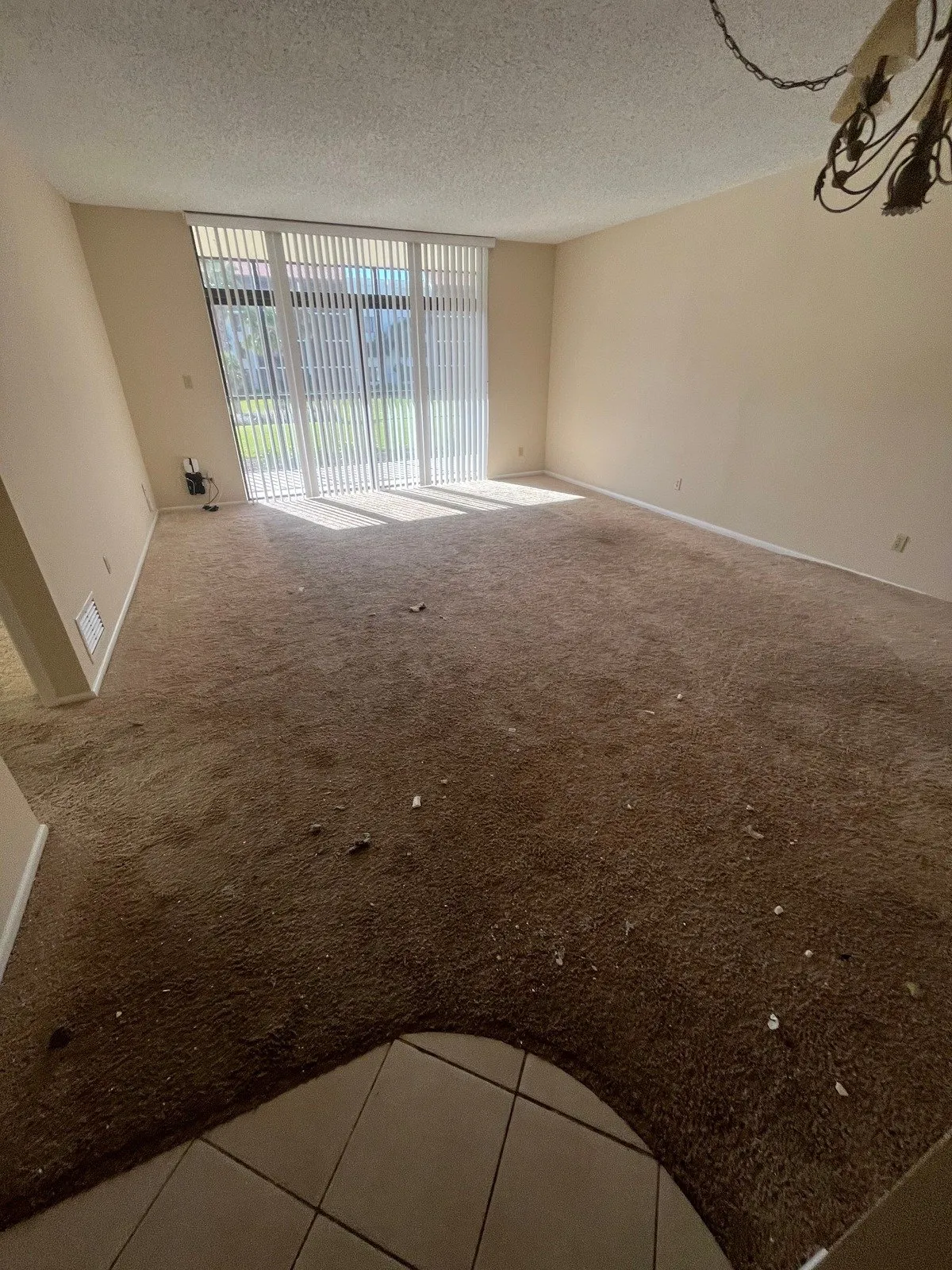 Living room before carpet installation in Town 'n' Country, Tampa, FL
