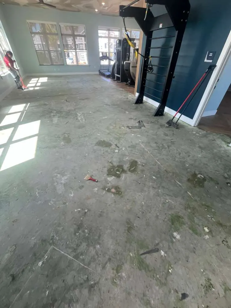 Clubhouse gym before LVP flooring installation at The Mark at Wildwood, Oxford, FL