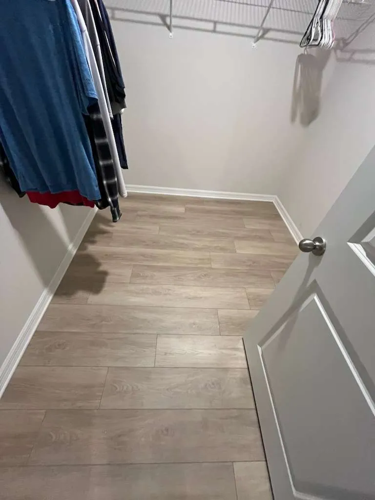 Closet after laminate flooring installation in Brandon, FL